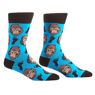 sasquatch socks faces bigfoot gorilla blue